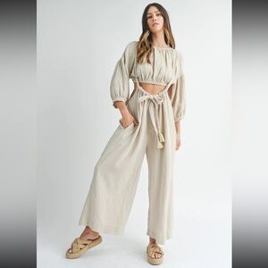 Free people two piece jumpsuit set
